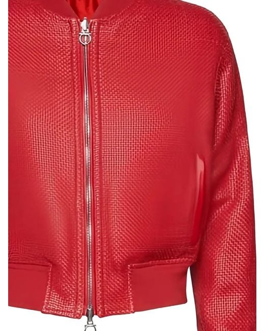 Ferragamo Red Zip-Up Jacket