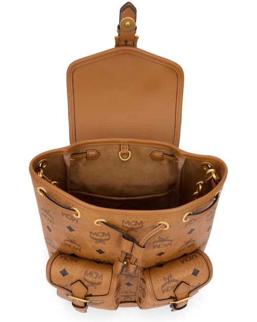 MCM Brown Backpack Synthetic Leather Polyurethane Backpacks