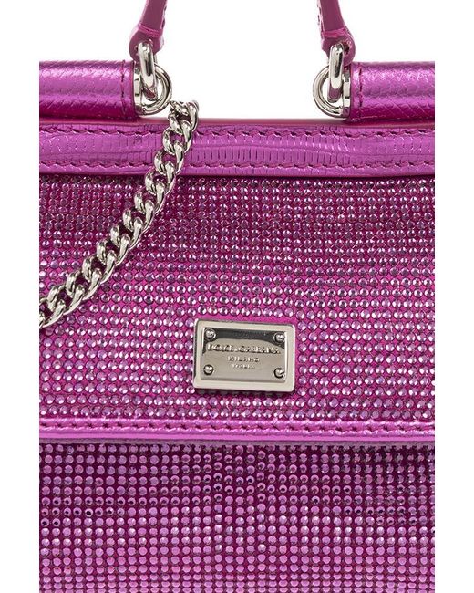 Dolce & Gabbana Purple Shoulder Bag With Logo