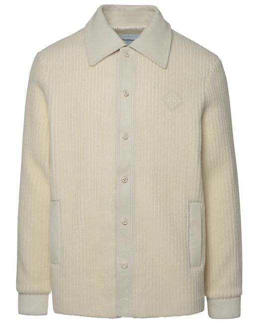 Casablancabrand Natural Ivory Wool Shirt for men