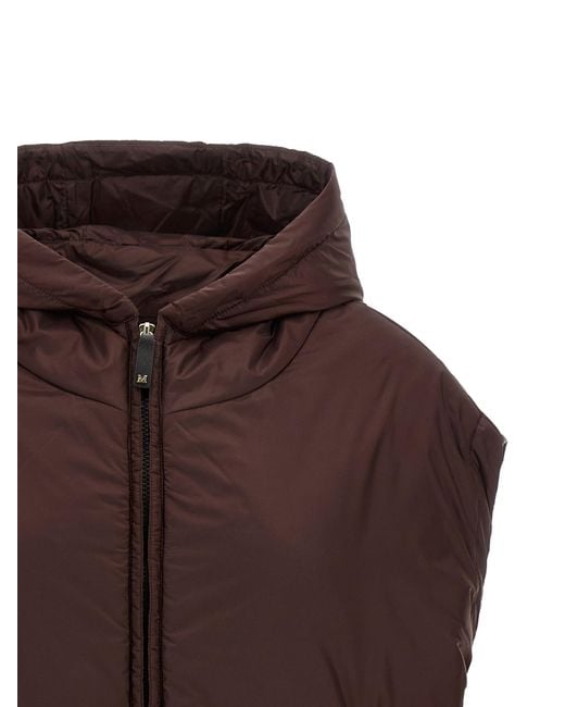 Max Mara Brown Polyester Sleeveless Jacket Clothing