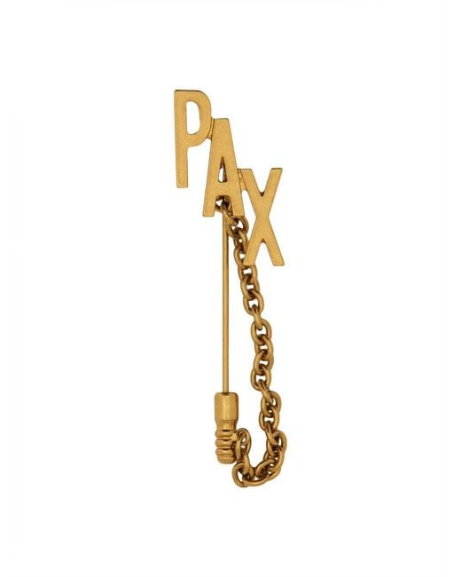 Moschino Metallic Brooch With Chain Brass Brooches & Pins