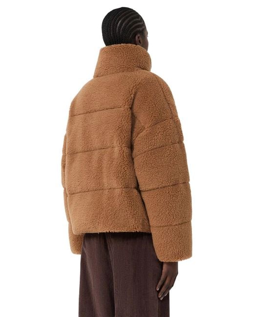 Weekend by Maxmara Brown Cropped Wool Down Jacket Camel