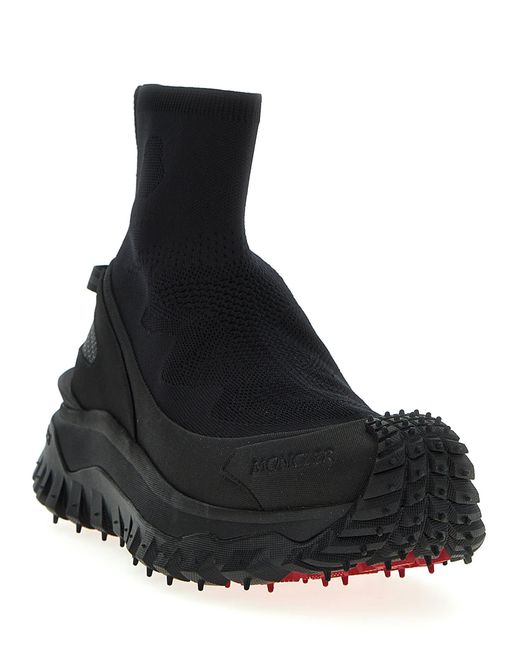 Moncler Black Trailgrip Stretch-knit And Rubber High-top Sneakers for men
