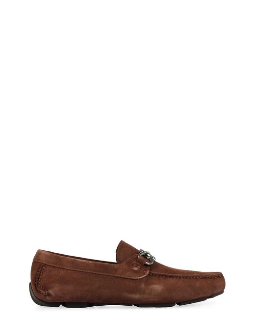 Ferragamo Brown Suede Loafers Calfskin for men