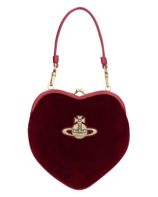 Vivienne Westwood Red Belle Velvet Clutch Bag