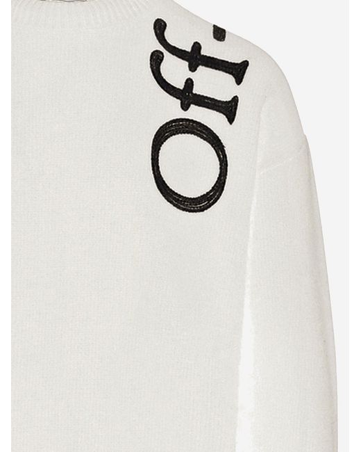 Off-White c/o Virgil Abloh White Wool-Blend Sweater With Logo for men