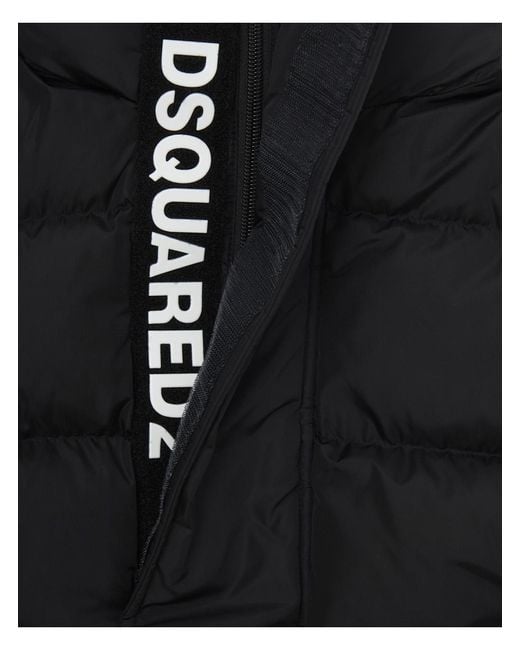 DSquared² Black Down Jacket Tech Fabric Polyamide Padded for men