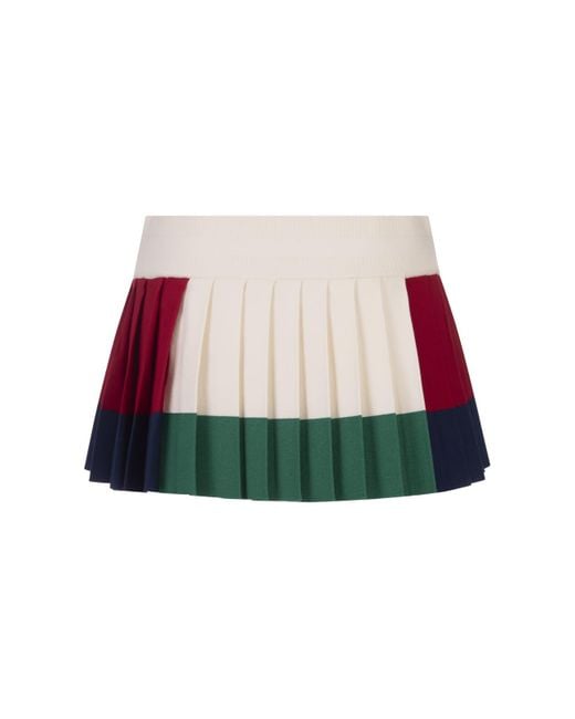 DSquared² Red Pleated Mini Skirt