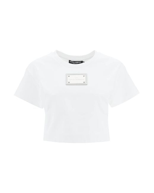 Dolce & Gabbana White Kim Dolce&gabbana Cropped T-shirt