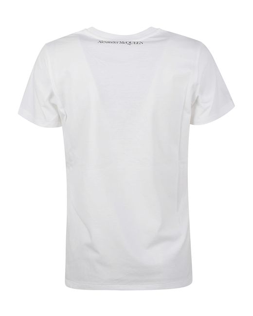 Alexander McQueen White Floral Print Regular T-shirt