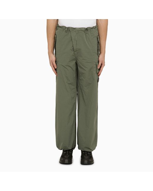 C P Company Green Agave Nylon Cargo Trousers for men