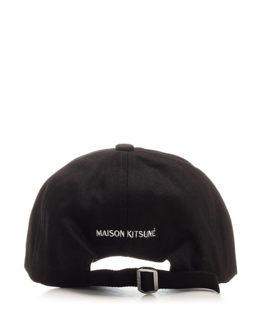 Maison Kitsuné Black Cap With Patch for men