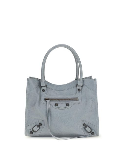 Balenciaga Gray Le City Tote Mini Handbag Lamb Ovis Aries Handbags