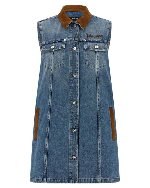Versace Blue A-Line Dress