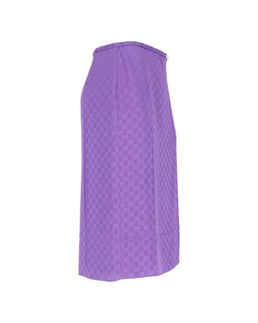 Gucci Purple Silk Midi Skirt