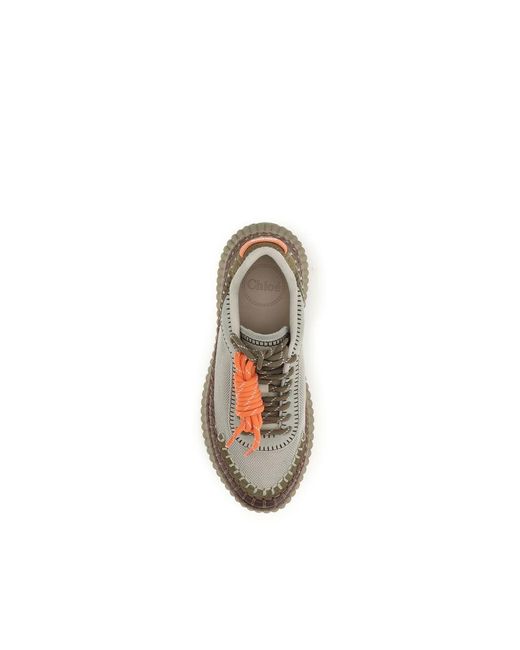 Chloé Natural Bicolor Polyurethane Athletic Sneakers