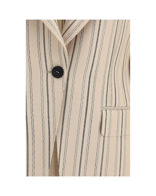Dolce & Gabbana Natural Dolce & Gabbana Single-Breasted Regimental Pinstripe Jacket