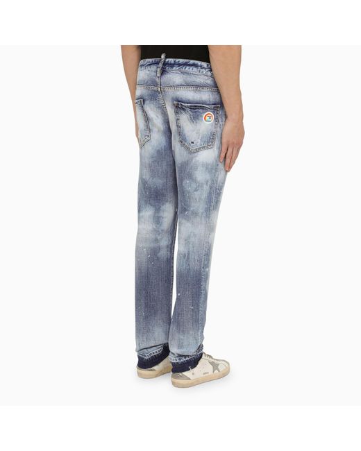 DSquared² Blue Washed Jeans With Denim Wear for men