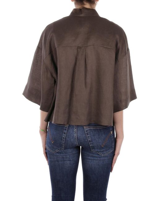 Max Mara Gray Mirano Button-Up Shirt