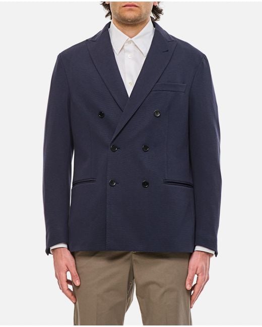 Fay Blue Double Breasted Jacket for men