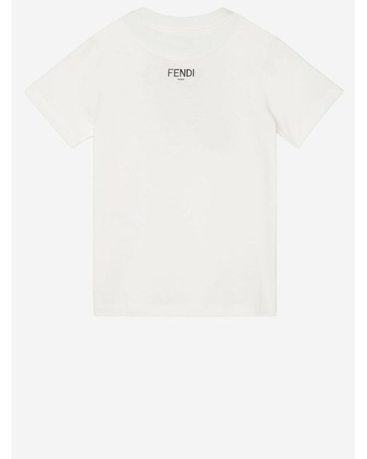 Fendi White Cotton Jersey T-Shirt T-Shirts