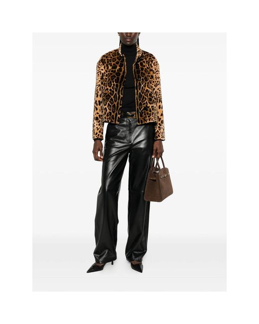 Max Mara Gray Leather Trousers