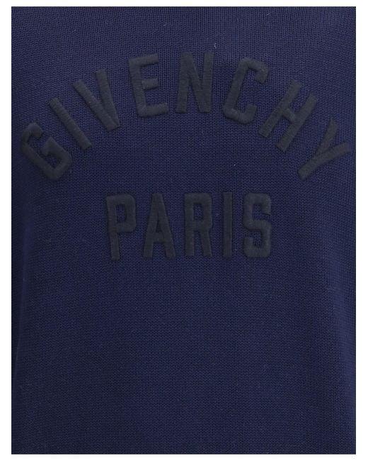 Givenchy Blue Logo Turtleneck Sweater for men