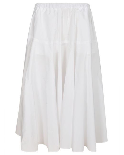 Patou White Maxi Faille Skirt