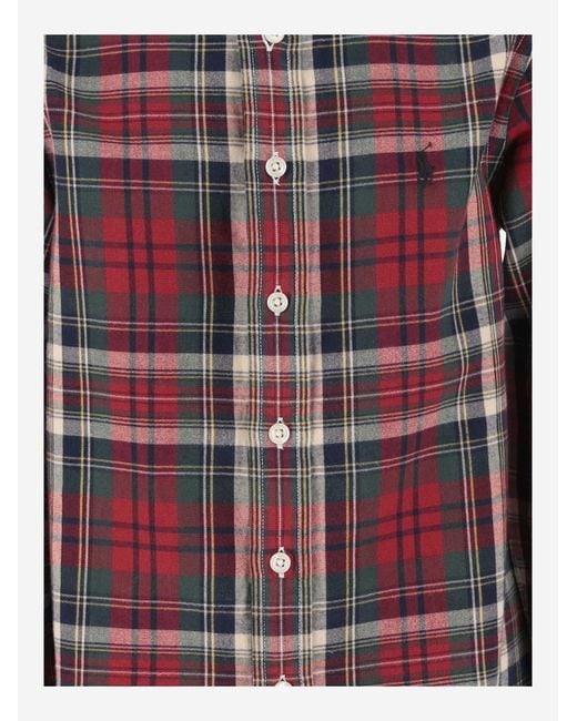 Polo Ralph Lauren Red Cotton Shirt With Check Pattern for men
