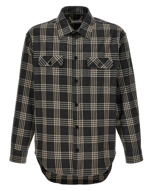 1989 STUDIO Black Logo Shirt Cotton Shirt, Blouse for men