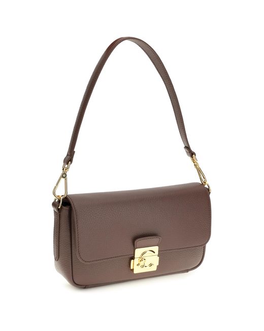 Coccinelle Brown Shoulder Bag C-Me Lock Calf Leather (Bos Taurus)