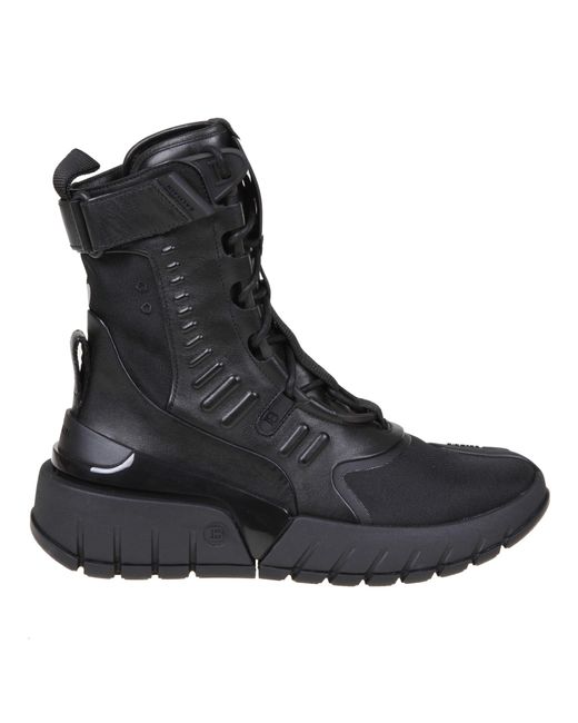Balmain Black B Army Sneakers In Leather And Suede for men