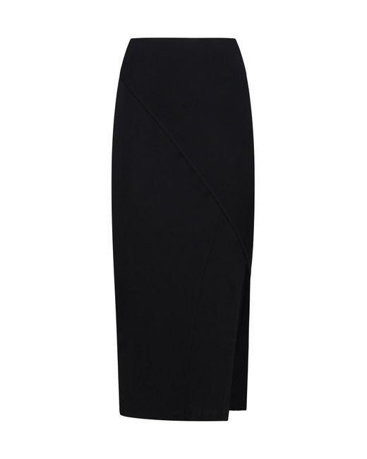 Diane von Furstenberg Black Archer Viscose Midi Skirt