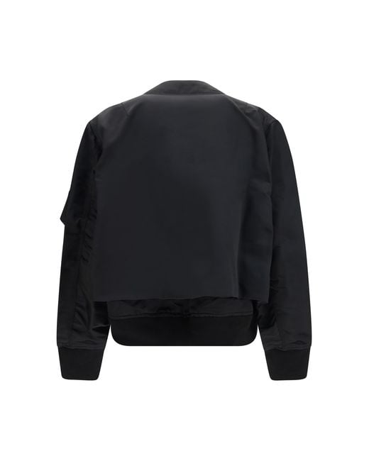 Sacai Black Cotton Chino And Nylon Twill Double Jacket Cotton for men