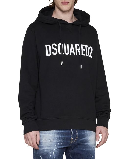 DSquared² Black Logo-Printed Hoodie for men