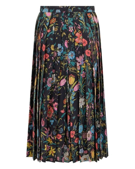Gucci Multicolor Skirt Pleated Midi-Multicolour Silk
