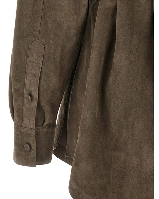 Fendi Green Suede Shirt Shirt And Blouse