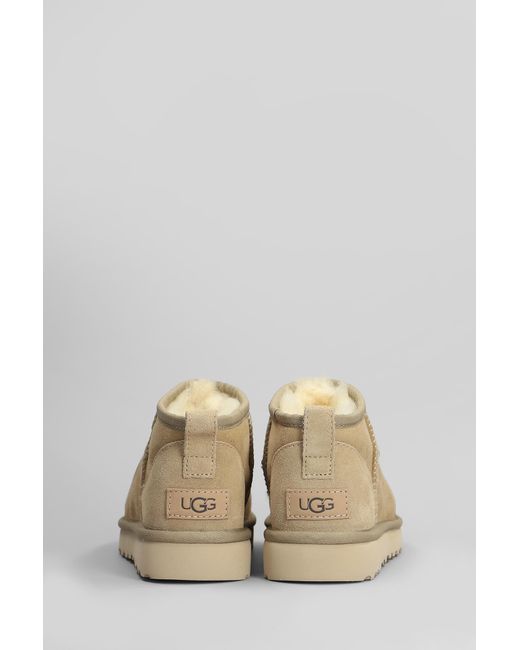 Ugg Natural Classic Ultra Mini Low Heels Ankle Boots
