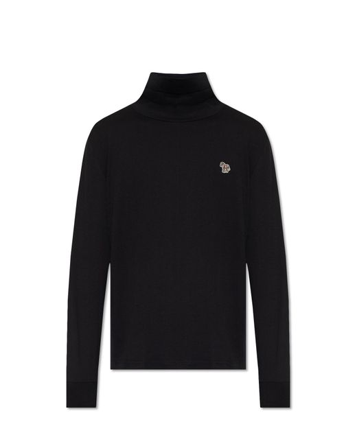 PS by Paul Smith Black Ps Paul Smith Turtleneck Sweater With Patch for men