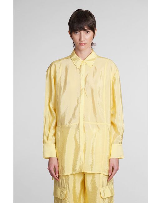 Jonathan Simkhai Laylah Shirt In Yellow Rayon