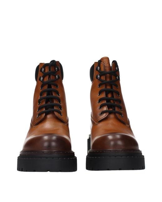 Prada Brown Leather Ankle Boots