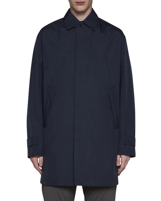 Herno Blue Laminar Coats for men