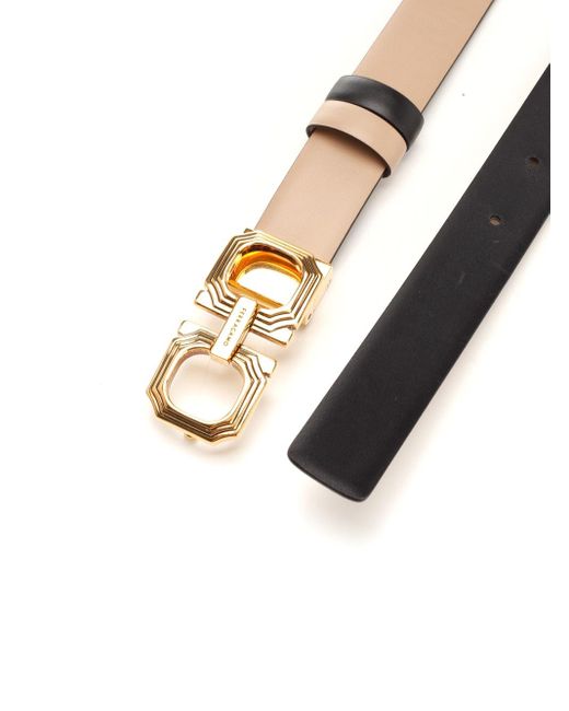 Ferragamo White "new Gancino" Reversible Belt