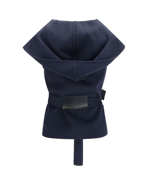 Alaïa Blue Cashmere Hooded Jacket (Capra Hircus)