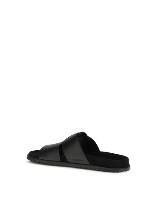 Dolce & Gabbana Black Sandals Calf Leather for men