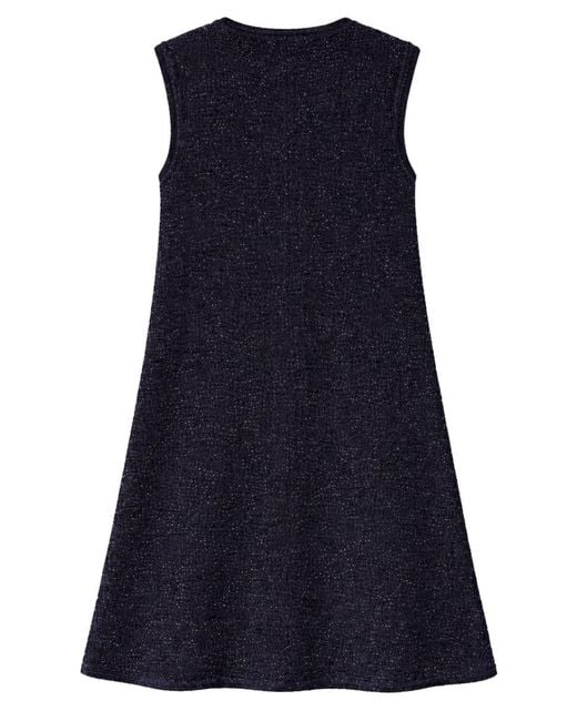 Fabiana Filippi Blue Mini Dress With Sequins Cotton