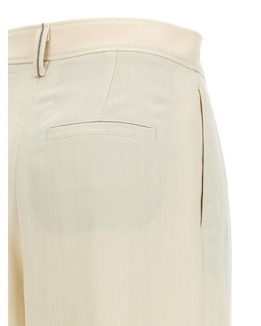 Brunello Cucinelli Natural Viscose Casual Pants