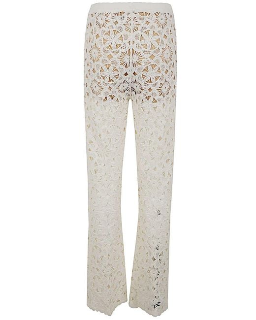 Twin Set Natural Flared Lace Trouser