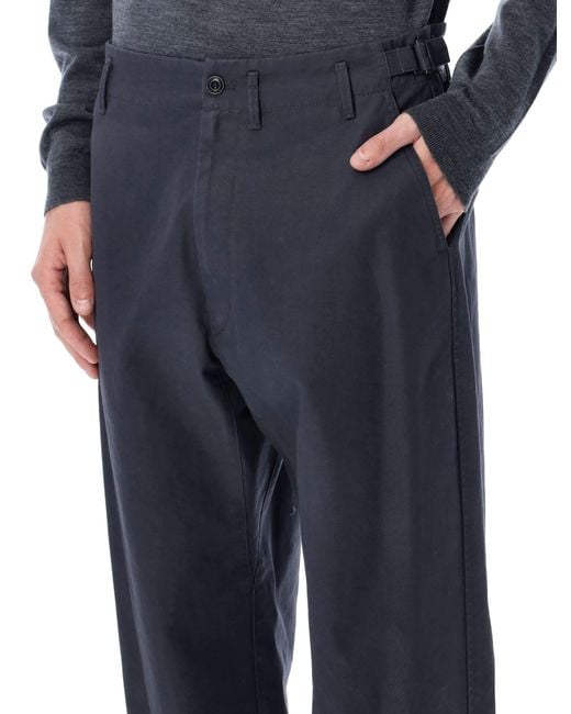 Lemaire Blue Heavy Cotton Twill Carrot Pants for men